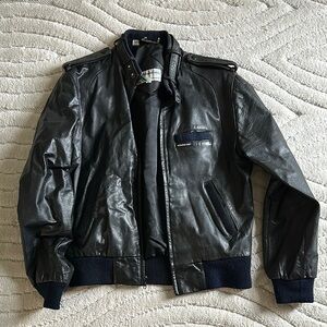 Vintage Members Only Black Leather Jacket